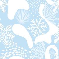 invierno nieve de patrones sin fisuras. Fondo decorativo de copos de nieve de vacaciones de Navidad. vector