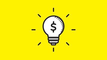 Bulb Lamp with Dollar Icon. Suitable to describe make money idea and creativity. vector