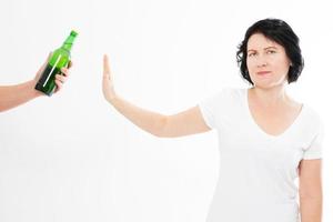 Non alcohol concept isolated over white background photo