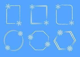 marcos con copos de nieve de invierno. ilustración vectorial vector