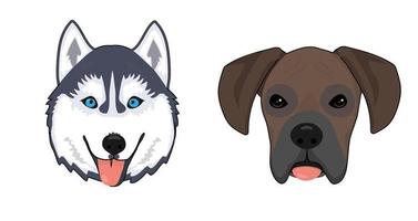 Dogs fase. Vector illustration