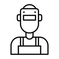 Welder Line Icon vector