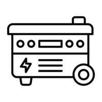 Electric Generator Line Icon vector