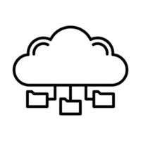 Cloud Data Line Icon vector