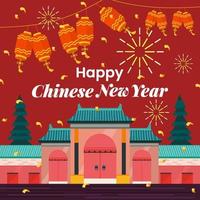 Chinese New Year Lantern Celebration Concept vector