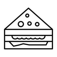 icono de línea sándwich vector