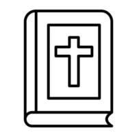 icono de la línea de la biblia vector