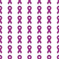 Cancer Awareness Purple Ribbon Seamless Background Pattern vector