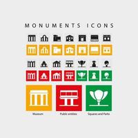 Monuments Icons. Flat icons. Sign Colors. Pictogram. Flat Icons. Argentina Icons. Template Icon vector