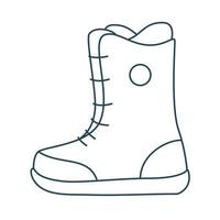 Outline snowboard boot icon. Editable Stroke - stock vector