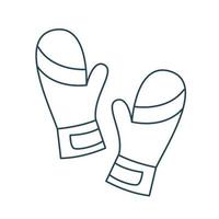 Esquema de snowboard o icono de guantes de esquí. trazo editable - vector de stock