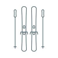 Outline ski icon. Editable Stroke - stock vector