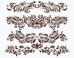 set of Swirl Elements for design. vector