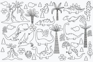 Set of different vector dinosaurs