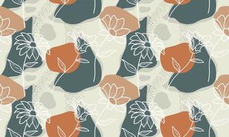 hojas tropicales dibujadas a mano de patrones sin fisuras. diseño botánico de moda en colores rosa y verde. vector de diseño repetitivo para tela, papel tapiz o papel de envolver.