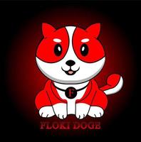 floki doge coin moneda criptográfica cara carácter vector