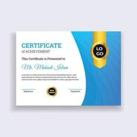 Modern Certificate Template Design. Creative Certificate of Appreciation Award Template Design. vector