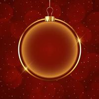 Christmas background with gold bauble design vector