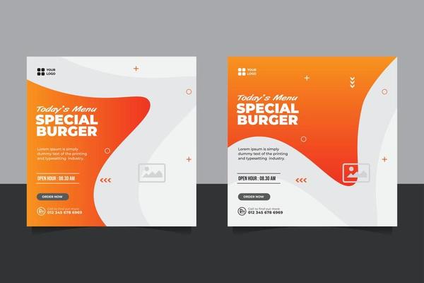 social media banner post template for food promotion simple banner frame