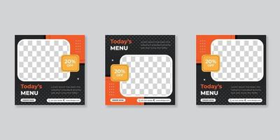 social media banner post template for food promotion simple banner frame vector