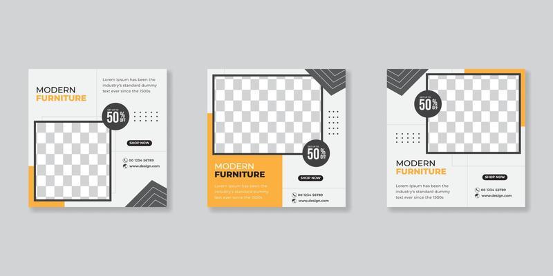 Modern Furniture social media post templates design