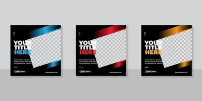 Gym and fitness square banner template social media post, web banner  for business promotion vector