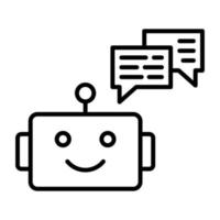 Chat Bot Line Icon vector