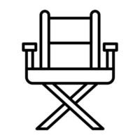 icono de línea de silla de director vector