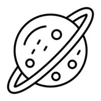 Saturn Line Icon vector
