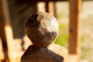 Detail of a wooden structure in close-up. photo