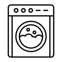 Laundry Machine Line Icon vector