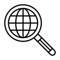 Global Search Line Icon vector