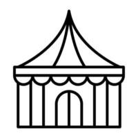 Circus Tent Line Icon vector