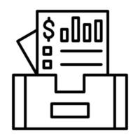 Documents Box Line Icon vector