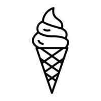 icono de línea de helado vector