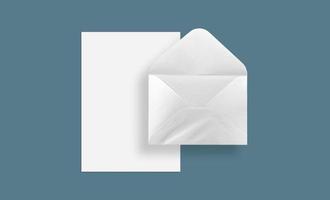 Blank white envelope isolated background arranged for mockup design photo