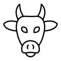 icono de línea de vaca vector