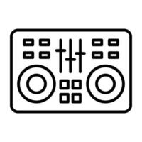 DJ Mixer Line Icon vector