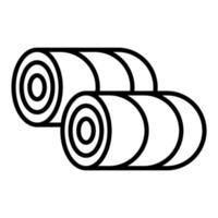 Hay Bale Line Icon vector