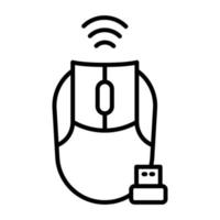 Wireless Mouse Line Icon vector