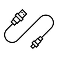 USB Cable Line Icon vector