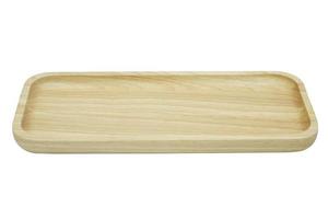 Tabla de cortar de madera aislado sobre fondo blanco. foto