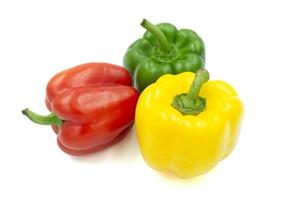 three peppers isolated on white background photo