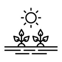 icono de línea de plantación vector