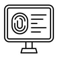 Fingerprint Database Line Icon vector