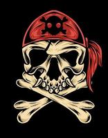 illustration vector pirate skull head