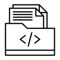 Coding Folder Line Icon vector