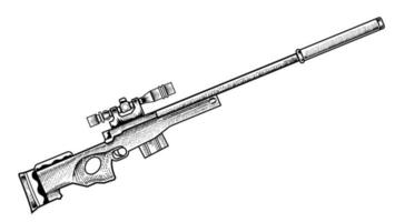 ilustración vectorial pistolas de francotirador vintage vector
