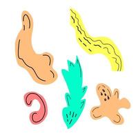 Decorative abstract collection with colorful doodles and abstract shapes. Hand-drawn. Vector illustration.