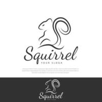 Slim line style squirrel logo squirrel animal icon premium icon vector
